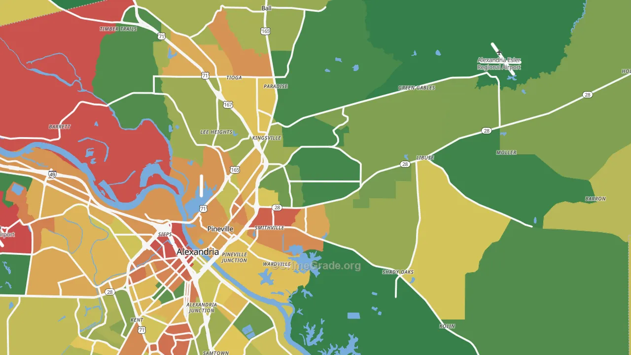 71360, LA Map of Theft Rates