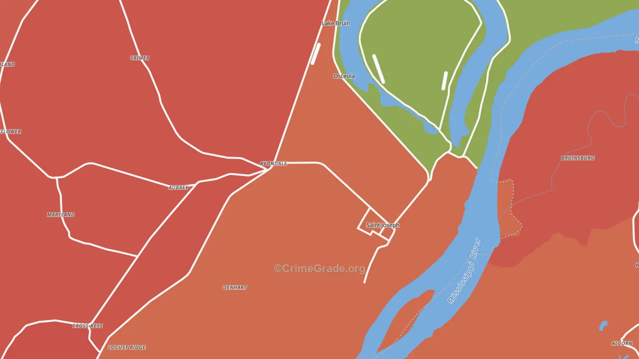 71366, LA Map of Theft Rates