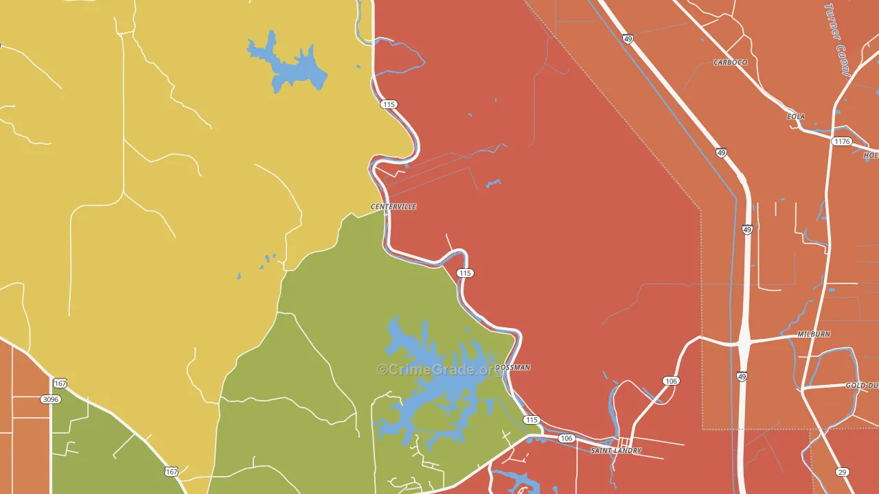 71367, LA Map of Theft Rates