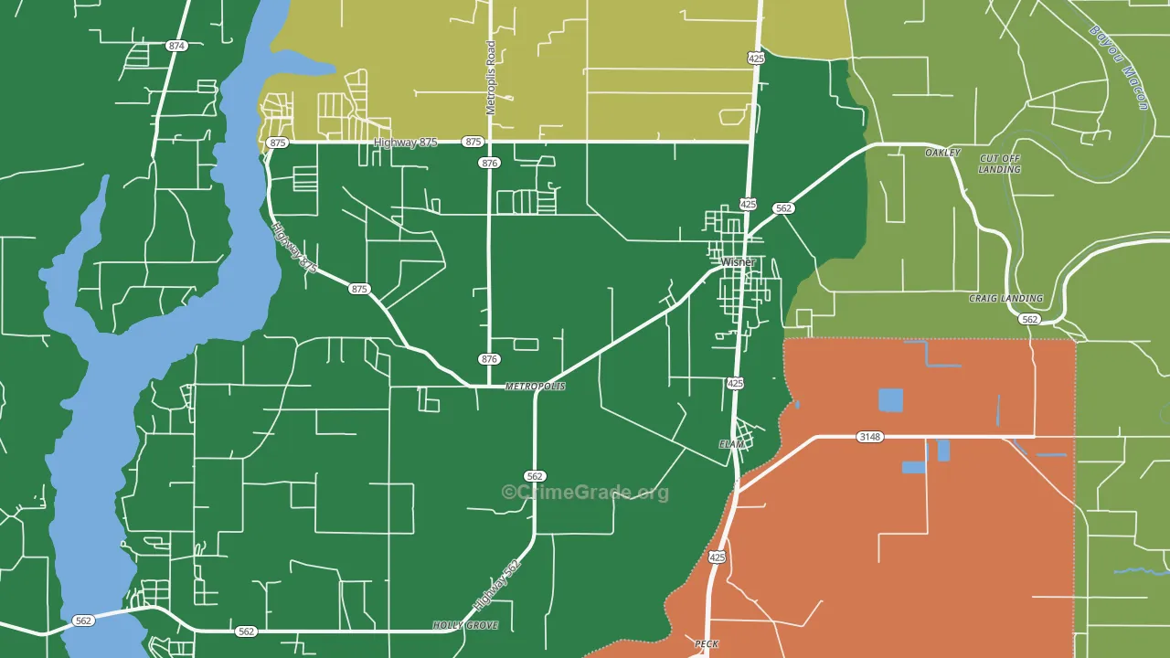 71378, LA Map of Theft Rates