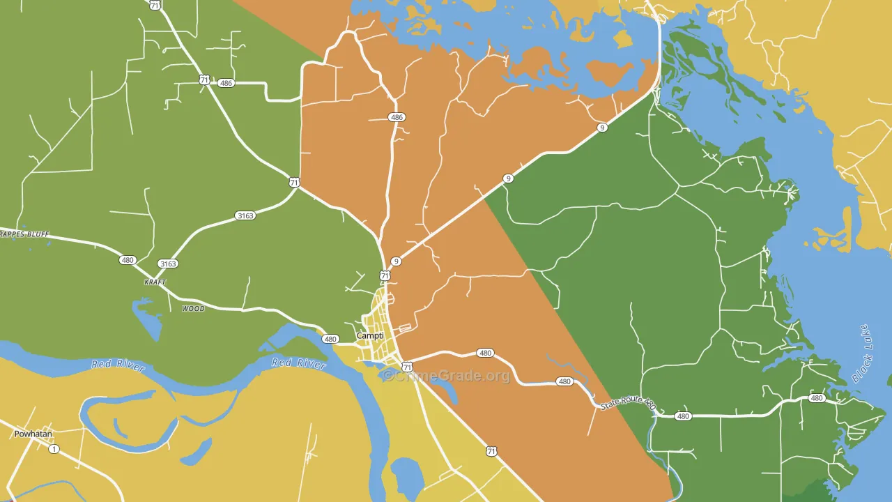 71411, LA Map of Theft Rates