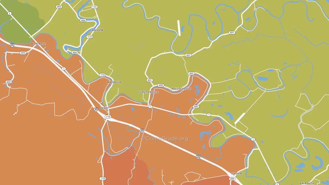 71416, LA Map of Theft Rates