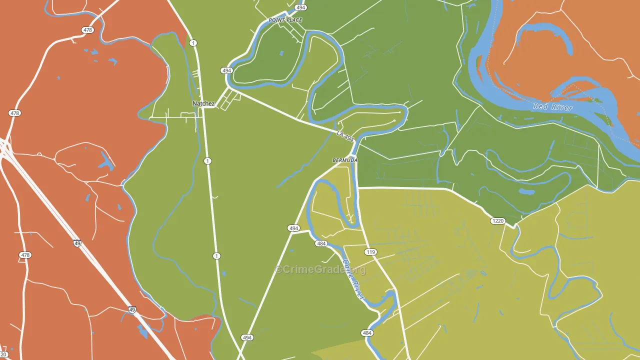71456, LA Map of Theft Rates