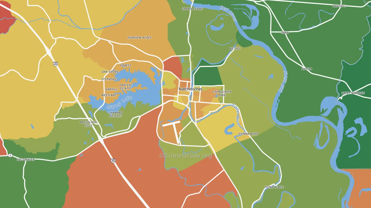 71457, LA Map of Theft Rates