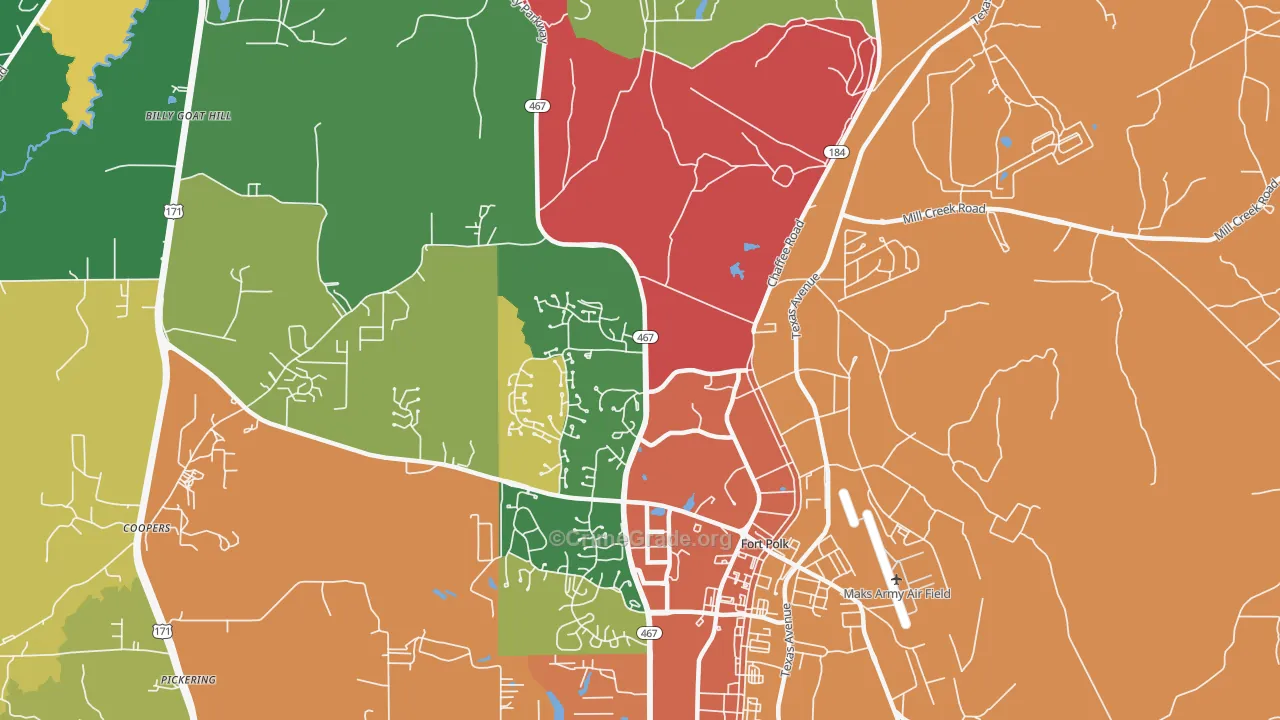 71459, LA Map of Theft Rates