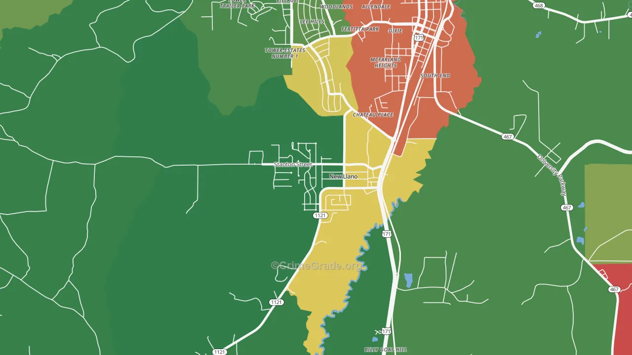 71461, LA Map of Theft Rates