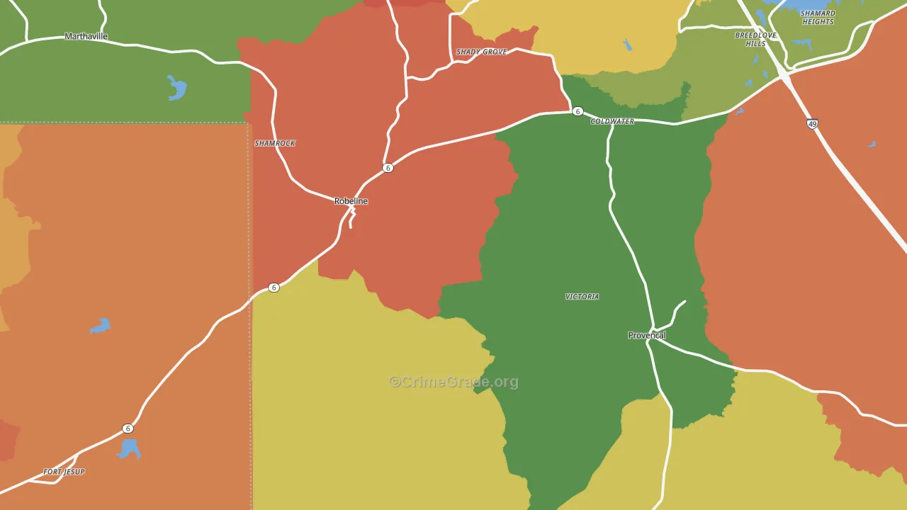 71469, LA Map of Theft Rates