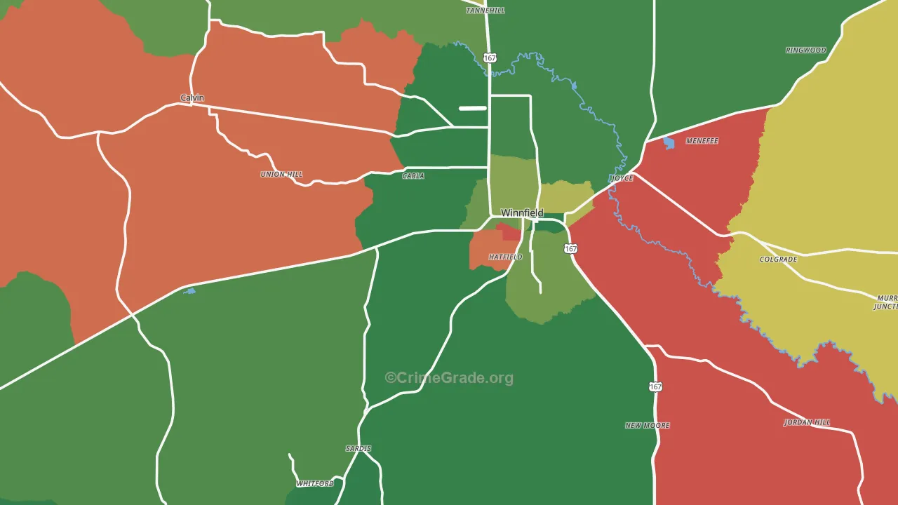 71483, LA Map of Theft Rates