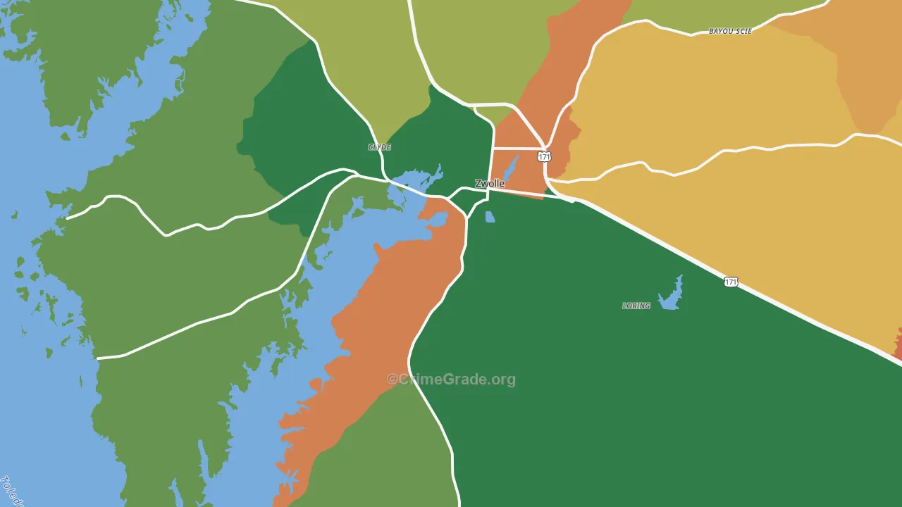 71486, LA Map of Theft Rates