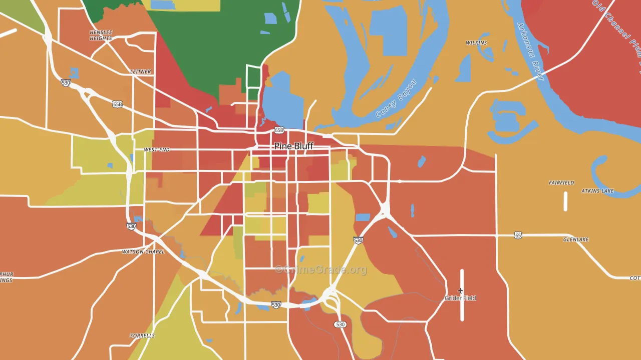 71601, AR Map of Theft Rates