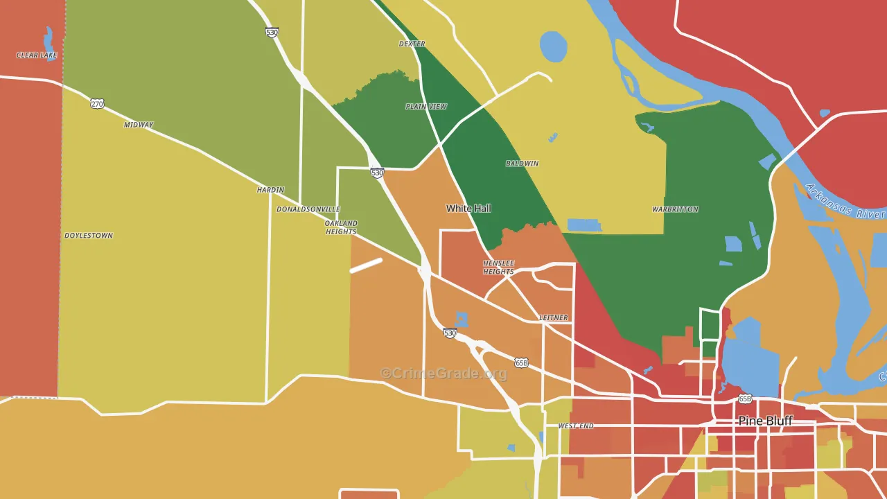 71602, AR Map of Theft Rates