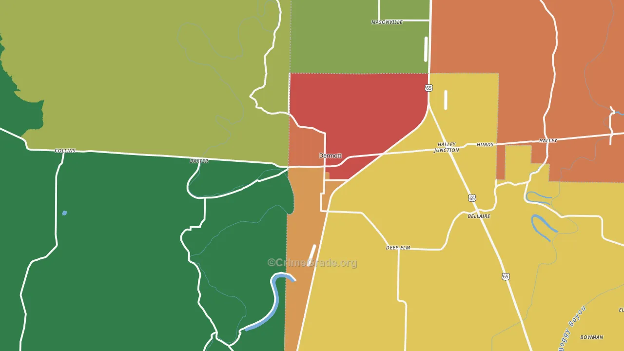 71638, AR Map of Theft Rates