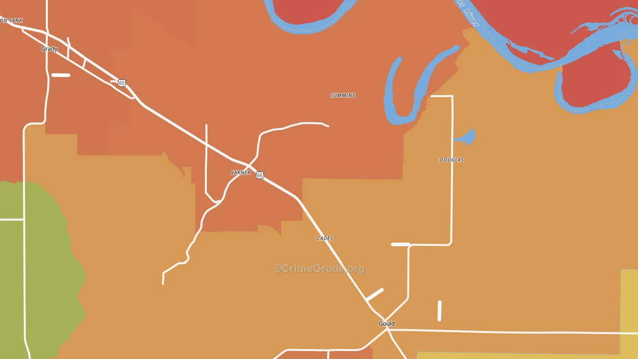 71643, AR Map of Theft Rates