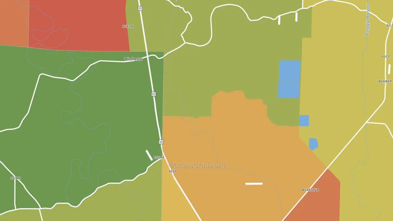 71670, AR Map of Theft Rates