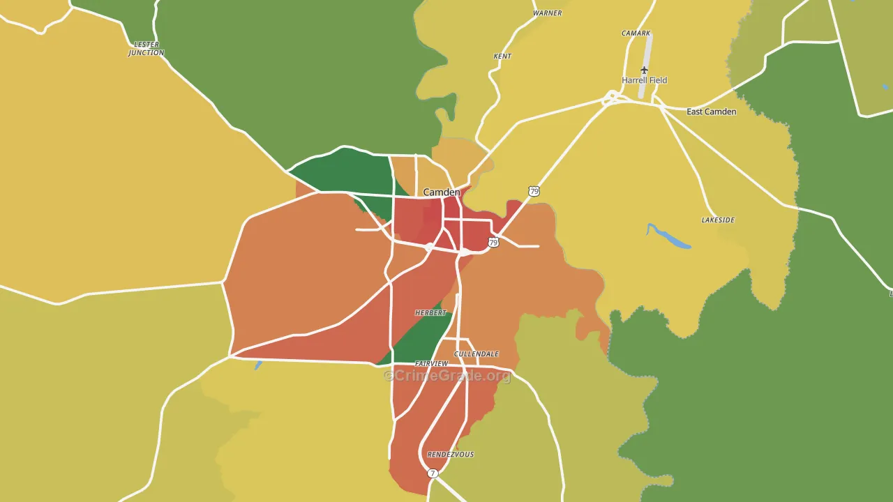 71701, AR Map of Theft Rates