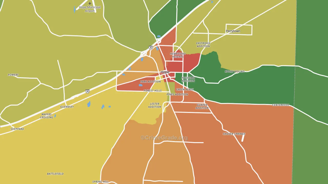 71801, AR Map of Theft Rates