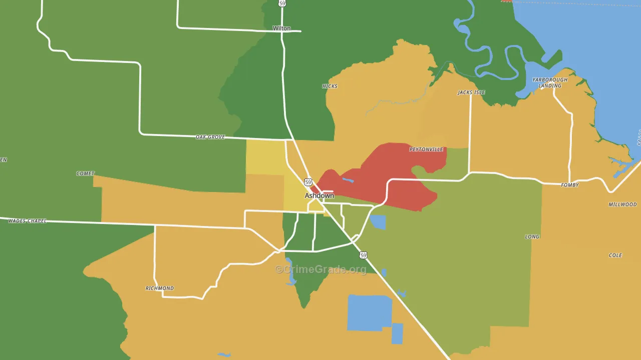 71822, AR Map of Theft Rates