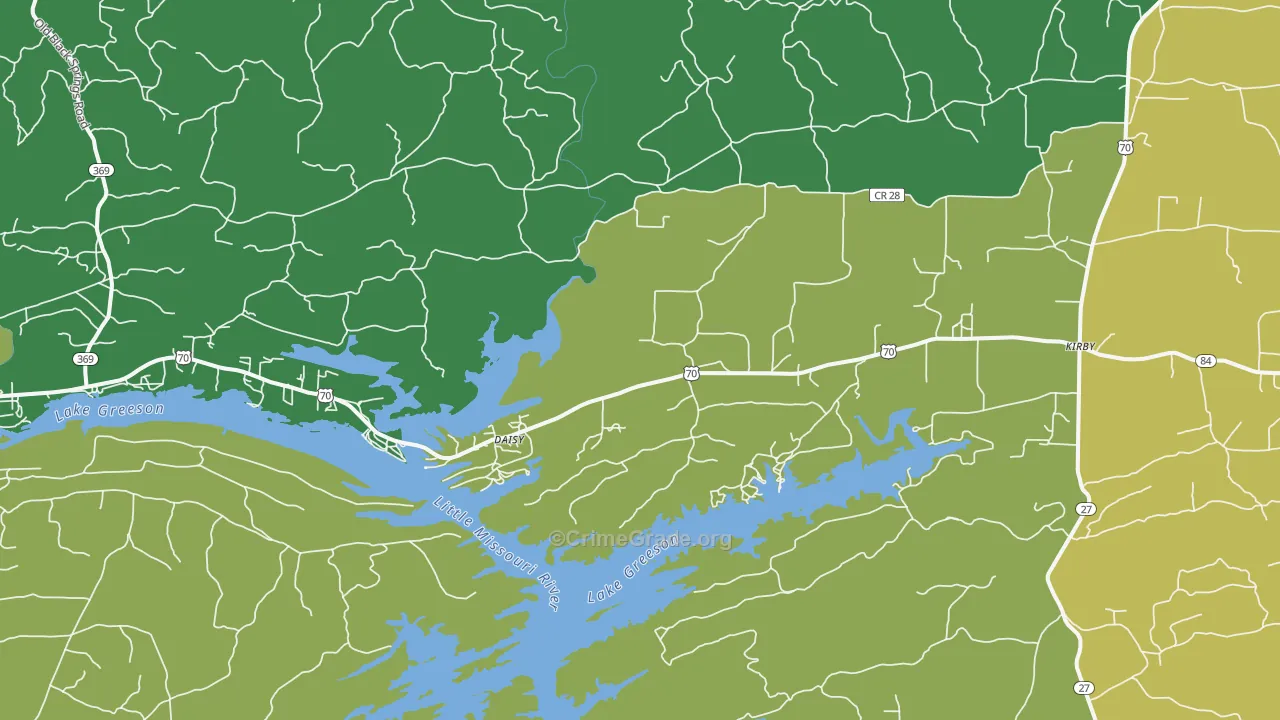 71950, AR Map of Theft Rates
