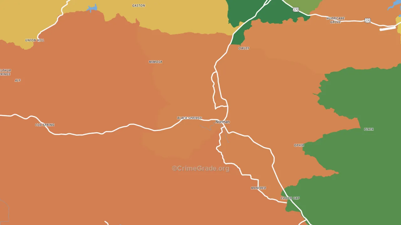 71960, AR Map of Theft Rates