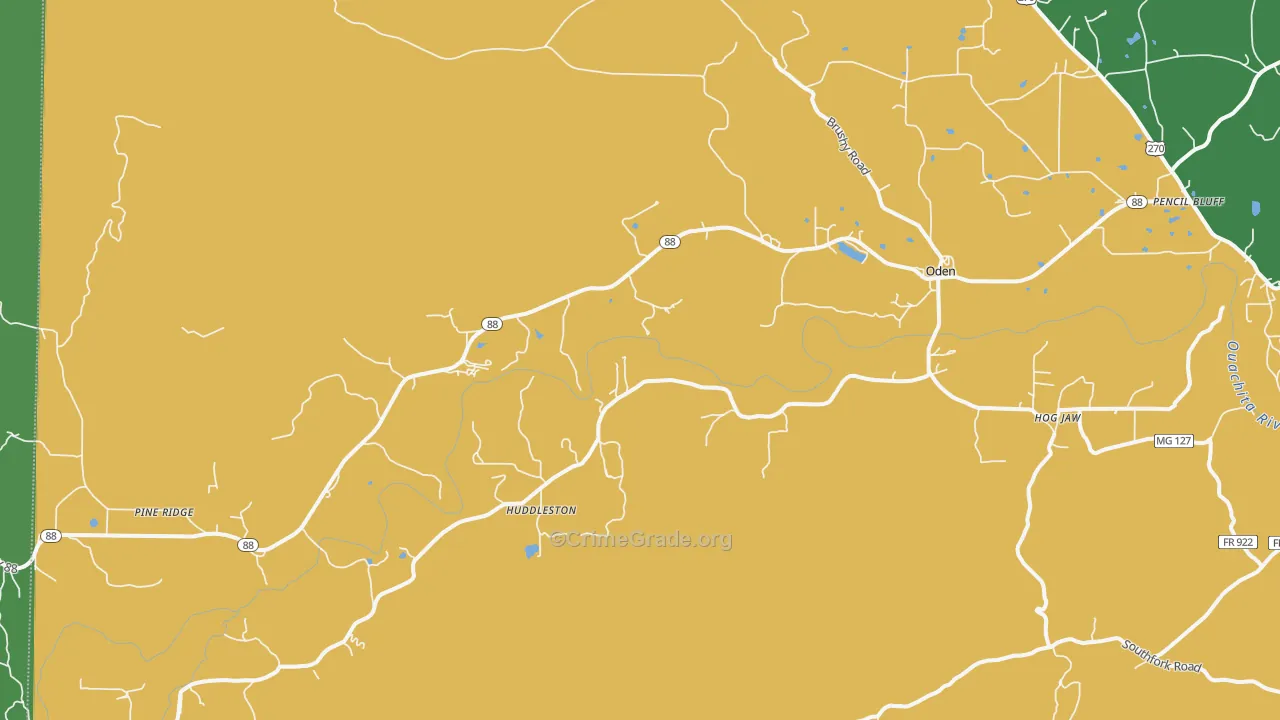 71961, AR Map of Theft Rates