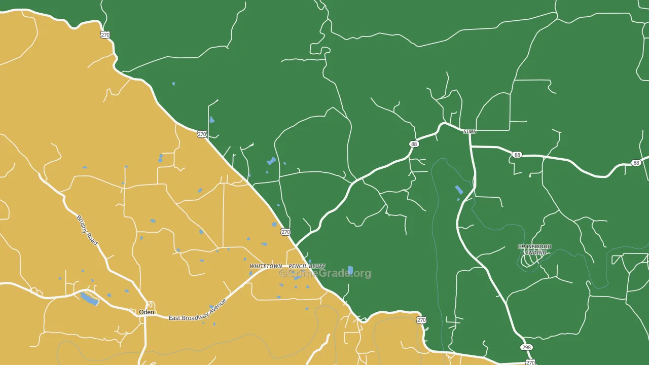 71965, AR Map of Theft Rates