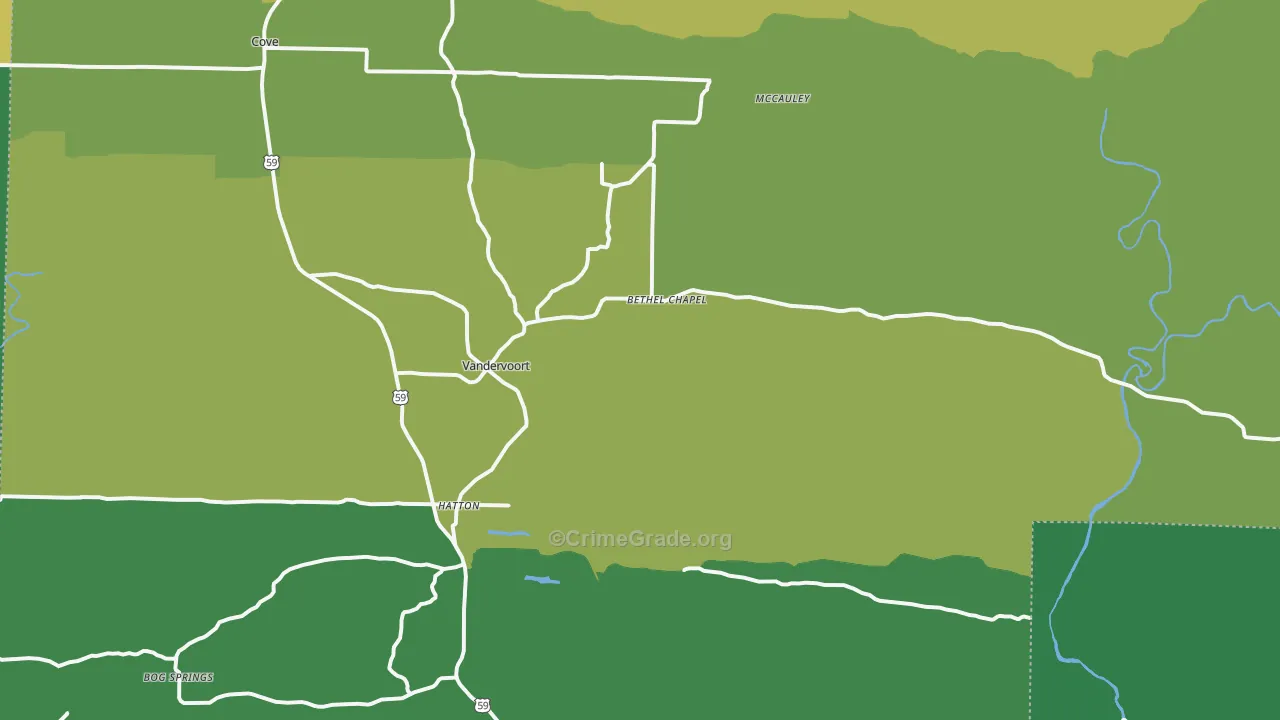 71972, AR Map of Theft Rates