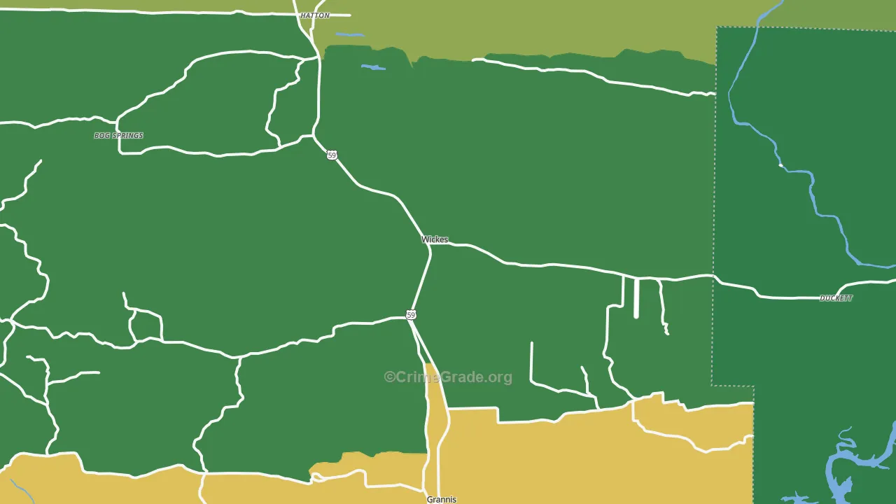 71973, AR Map of Theft Rates
