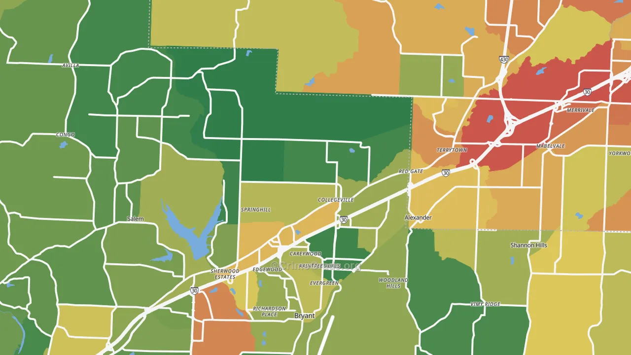 72002, AR Map of Theft Rates
