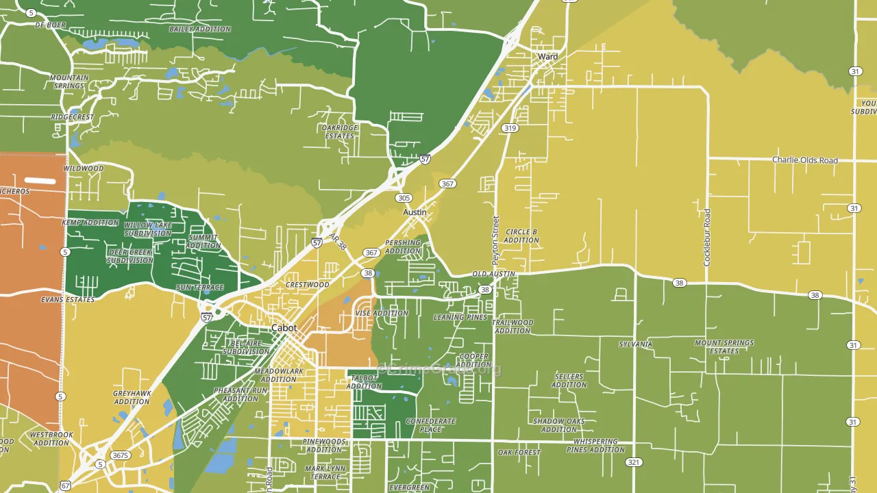 72007, AR Map of Theft Rates