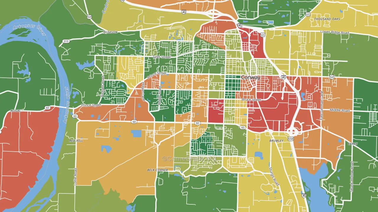 72034, AR Map of Theft Rates
