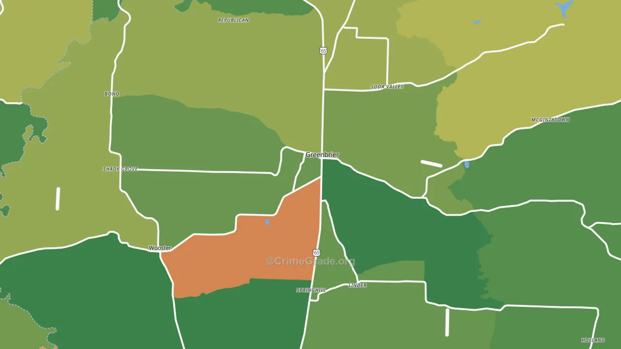 72058, AR Map of Theft Rates