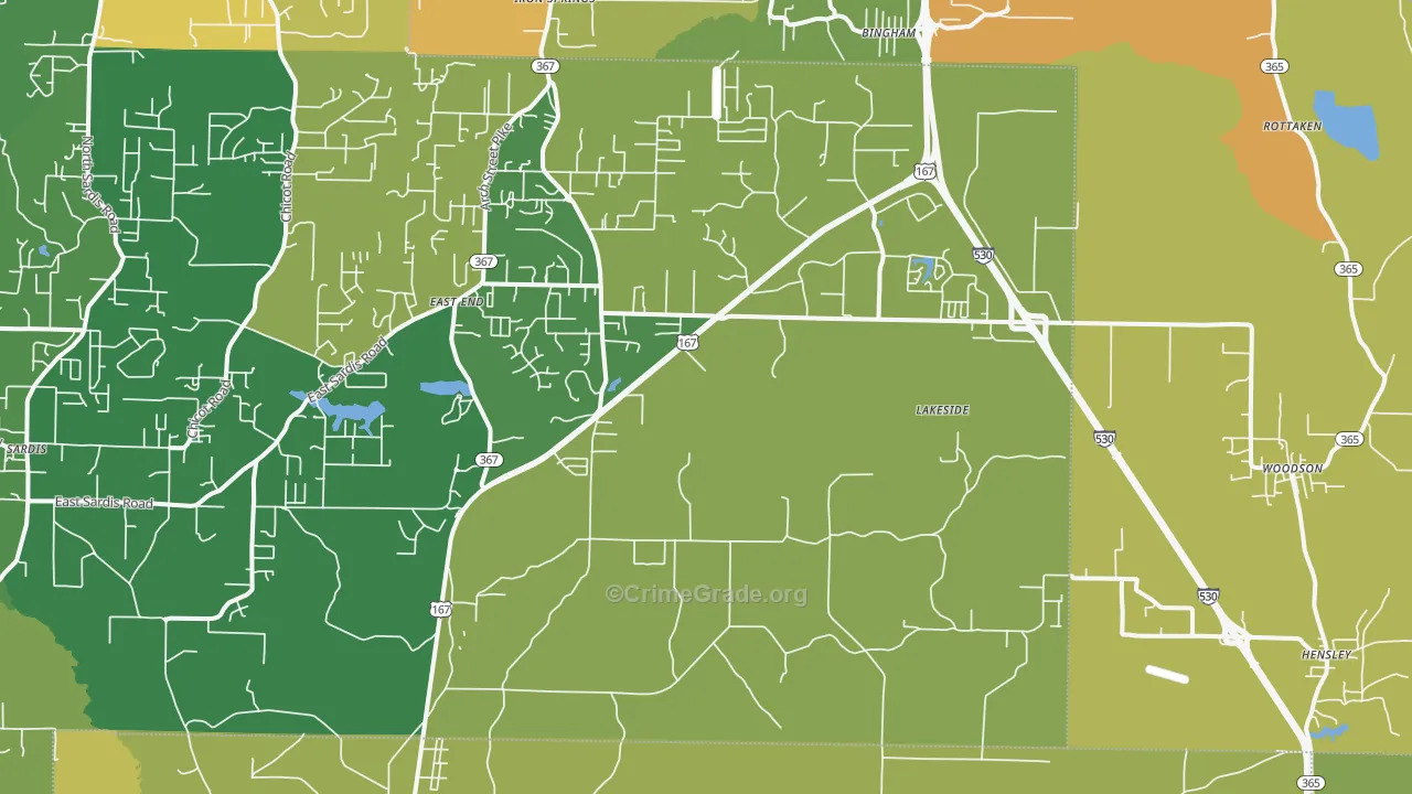 72065, AR Map of Theft Rates