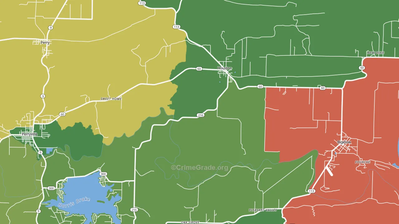 72070, AR Map of Theft Rates