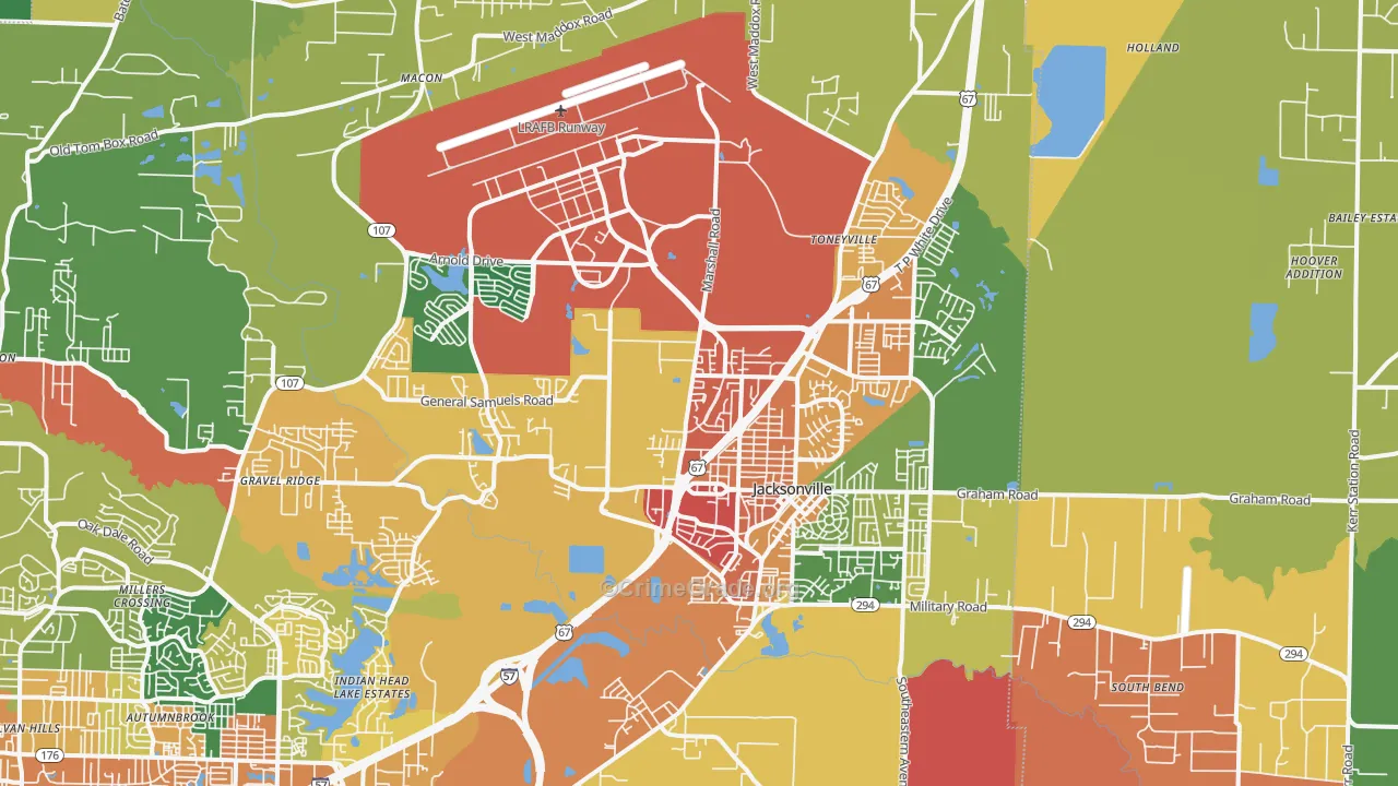 72076, AR Map of Theft Rates
