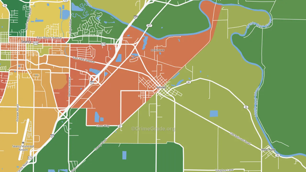 72082, AR Map of Theft Rates