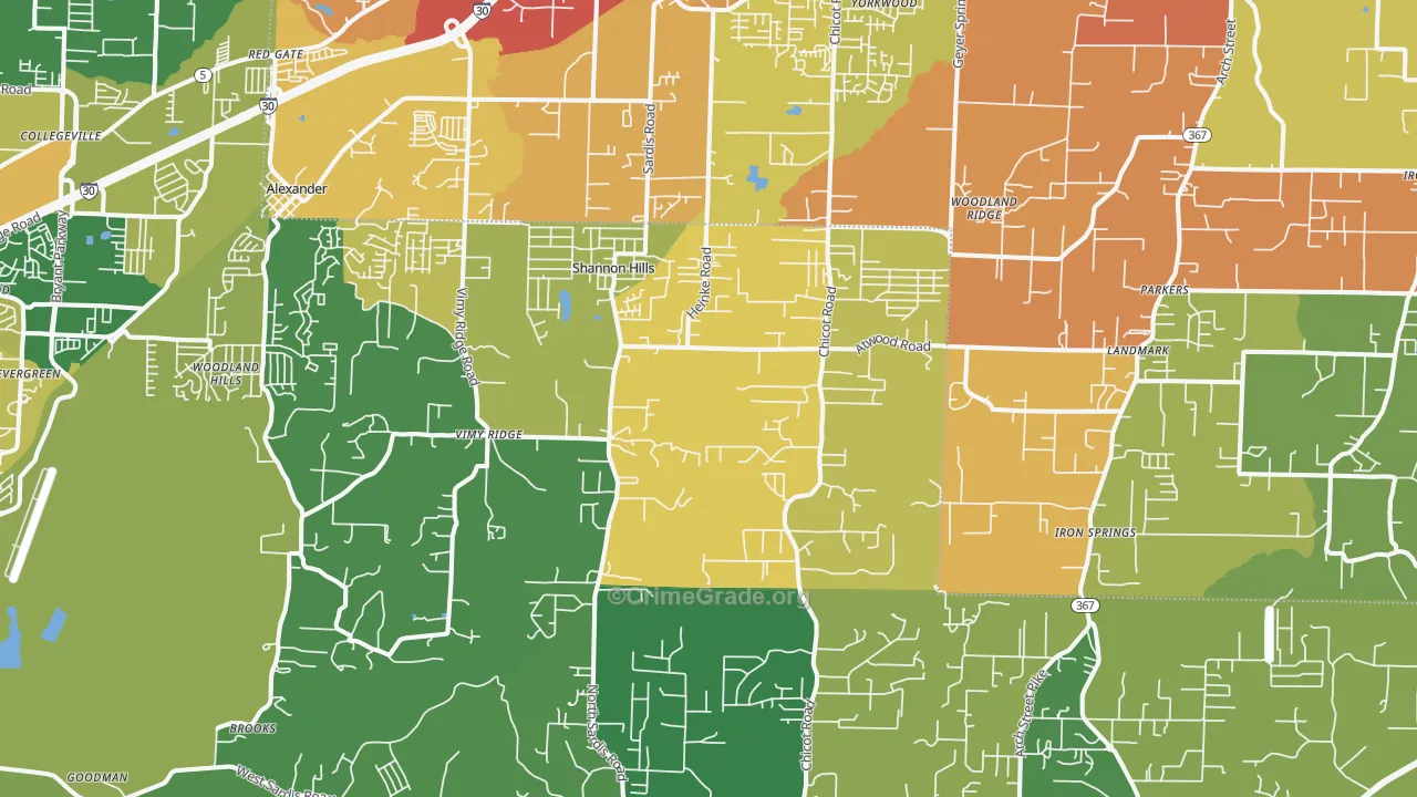 72103, AR Map of Theft Rates