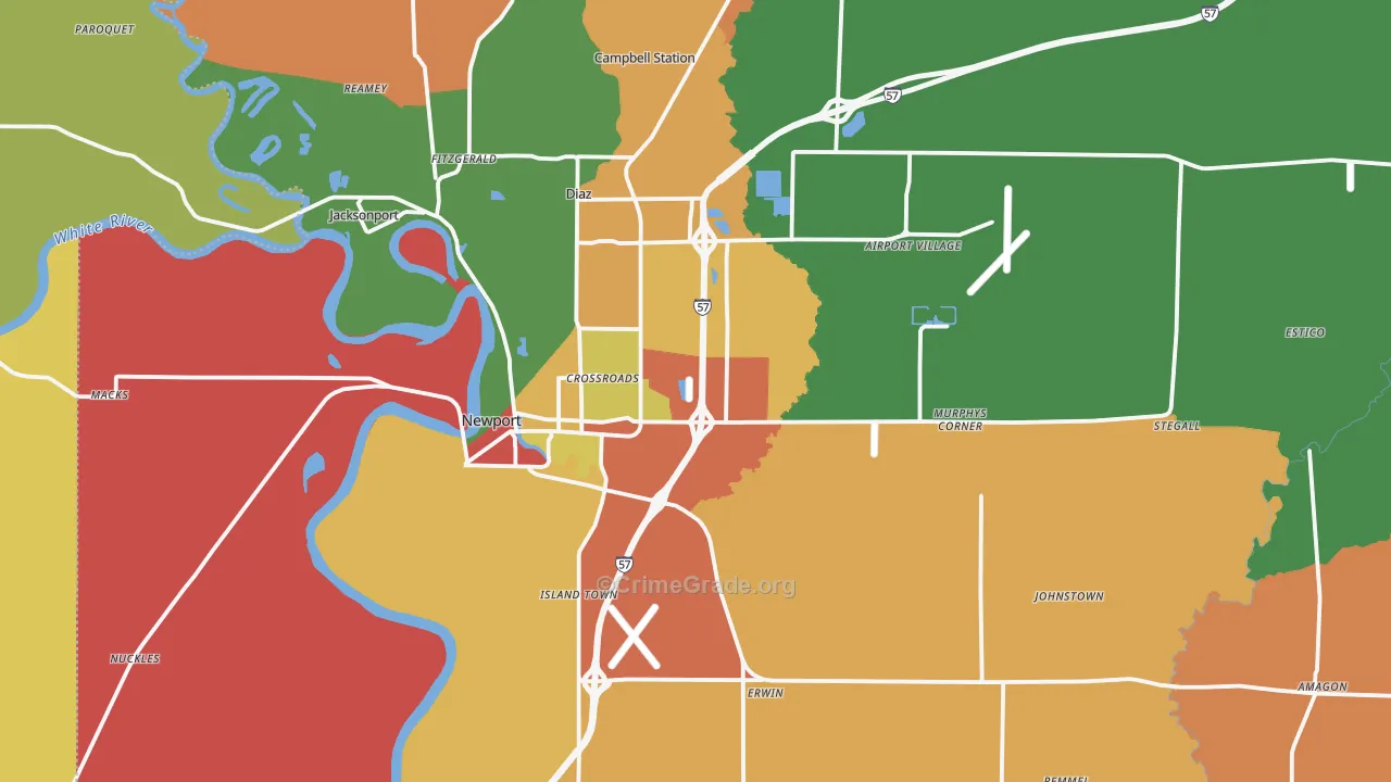 72112, AR Map of Theft Rates