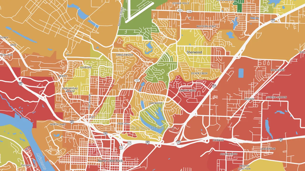 72116, AR Map of Theft Rates