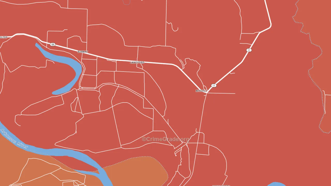 72133, AR Map of Theft Rates