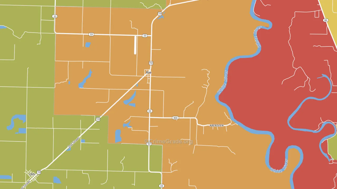 72134, AR Map of Theft Rates