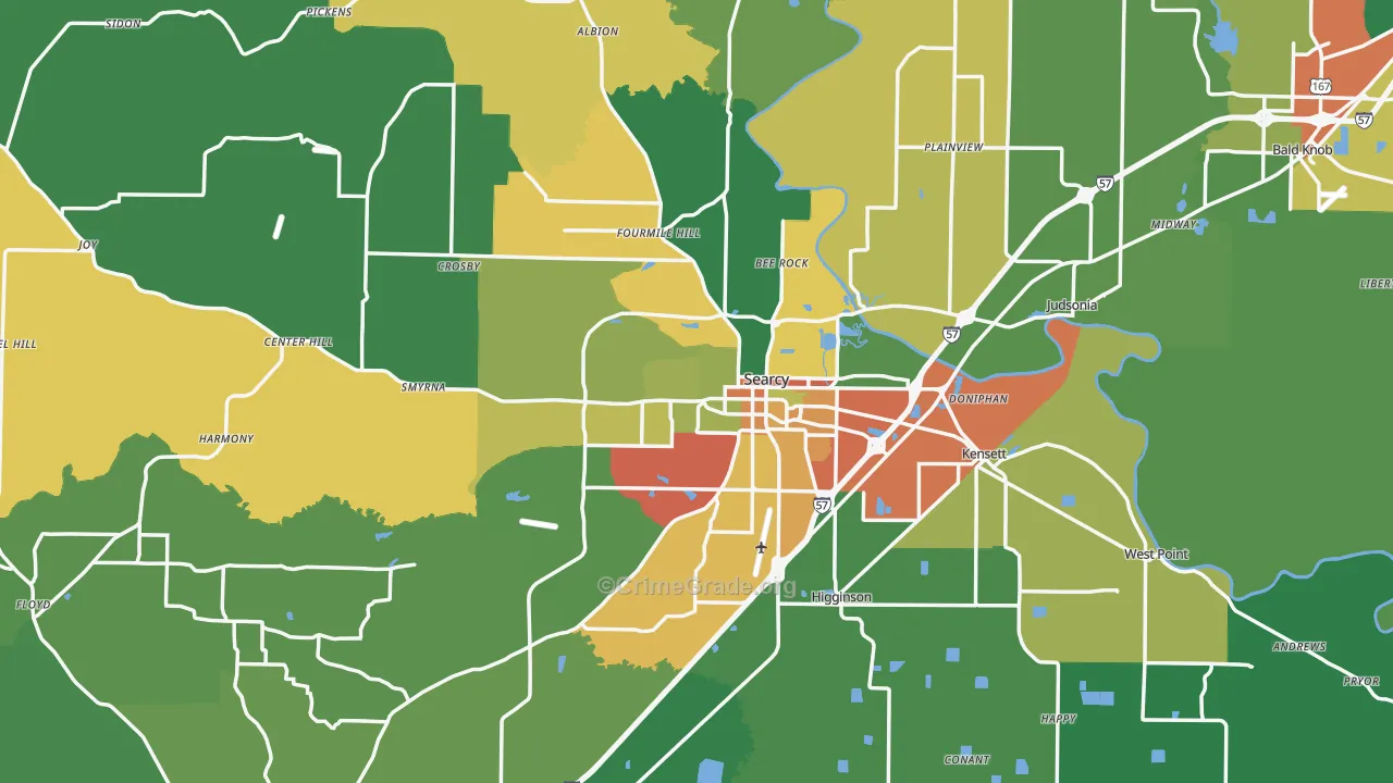 72143, AR Map of Theft Rates