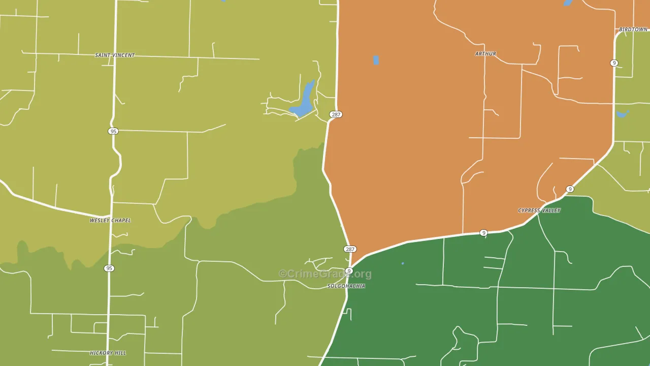 72156, AR Map of Theft Rates