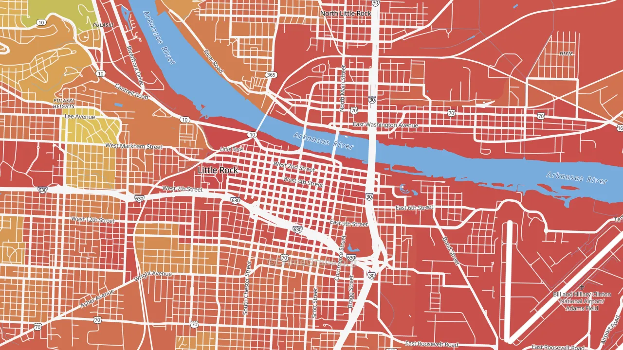 72201, AR Map of Theft Rates