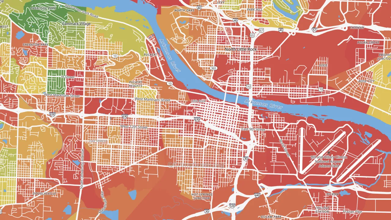 72202, AR Map of Theft Rates