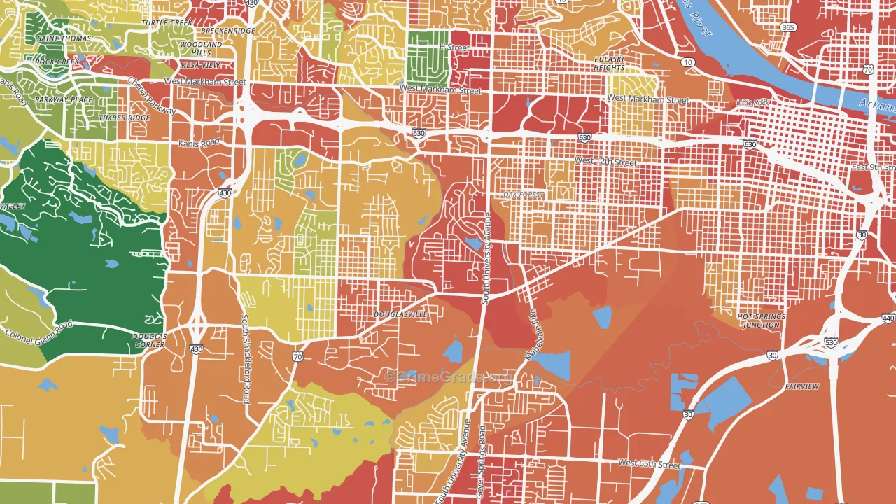 72204, AR Map of Theft Rates