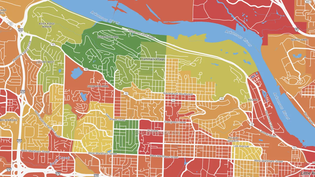 72207, AR Map of Theft Rates