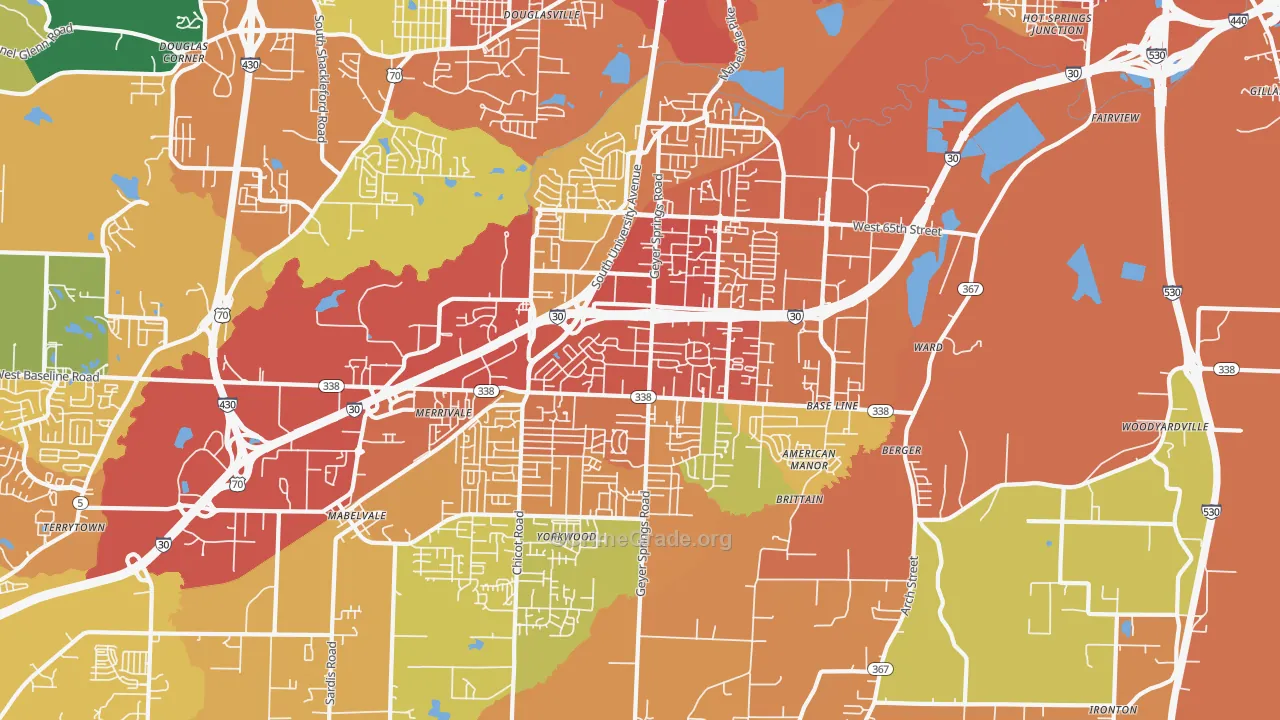 72209, AR Map of Theft Rates