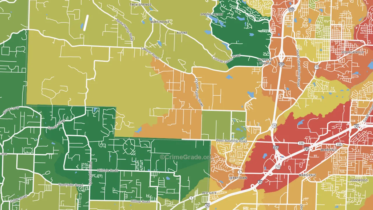 72210, AR Map of Theft Rates