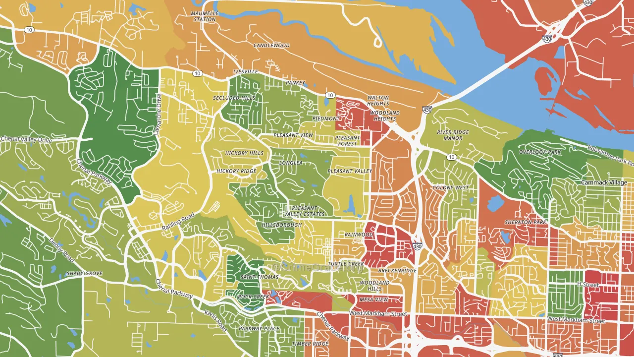 72212, AR Map of Theft Rates