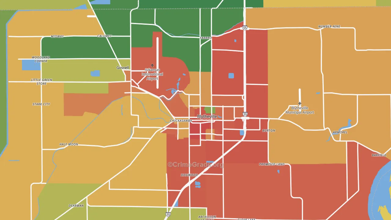 72315, AR Map of Theft Rates